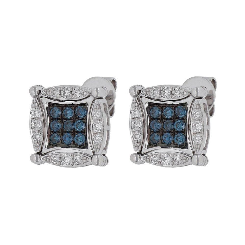 Blue Diamond Earrings (Blue Diamond 0.38 cts. White Diamond 0.27 cts.) Not Net