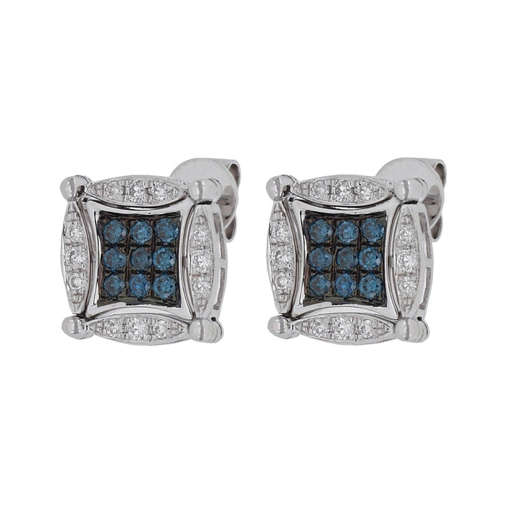 Blue Diamond Earrings (Blue Diamond 0.38 cts. White Diamond 0.27 cts.) Not Net