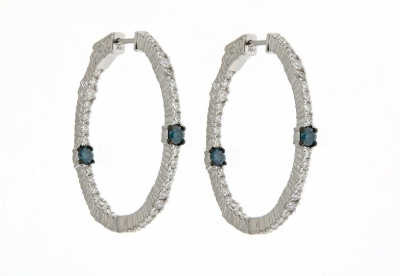 Blue Diamond Earrings (Blue Diamond 0.38 cts. White Diamond 1.68 cts.) Not Net