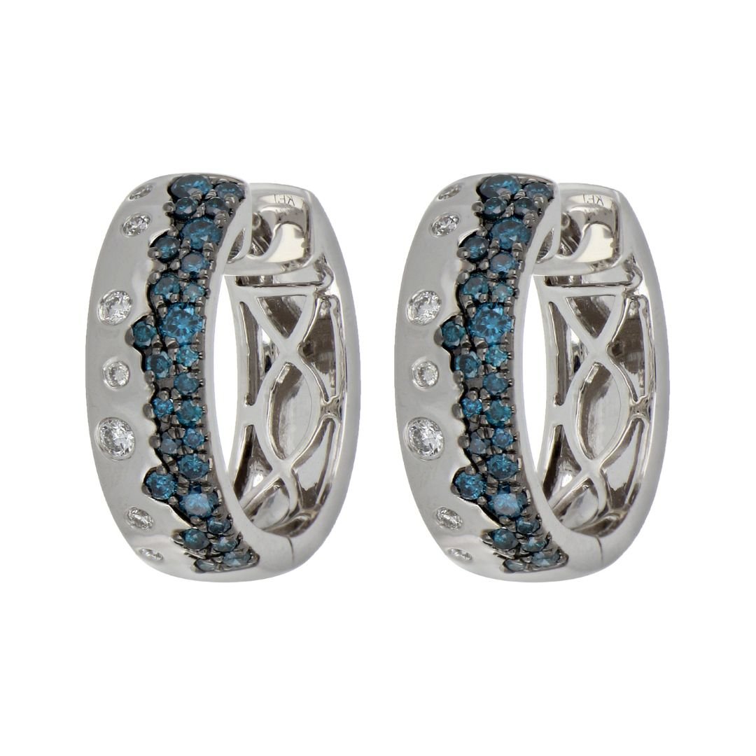 Blue Diamond Earrings (Blue Diamond 0.41 cts. White Diamond 0.12 cts.) Not Net