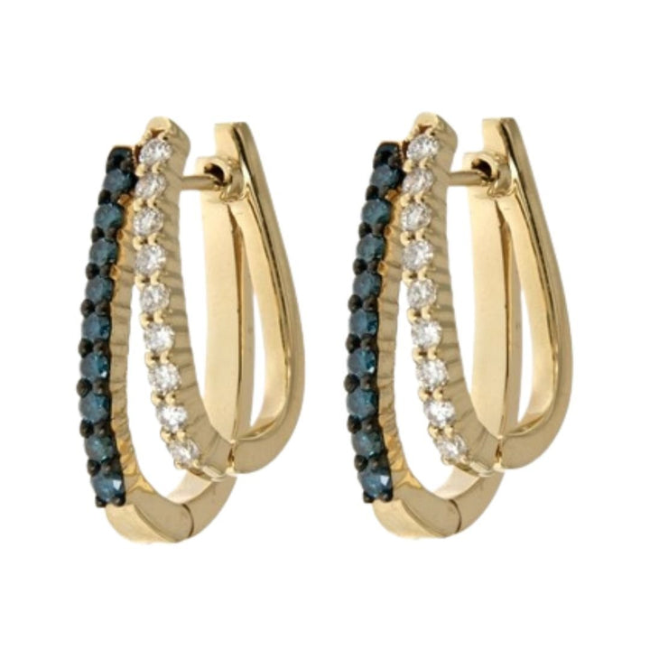 Blue Diamond Earrings (Blue Diamond 0.51 cts. White Diamond 0.48 cts.) Not Net