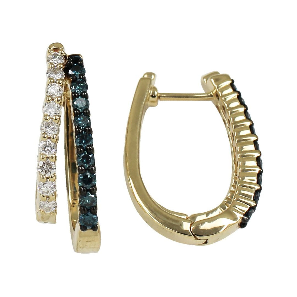Blue Diamond Earrings (Blue Diamond 0.51 cts. White Diamond 0.48 cts.) Not Net