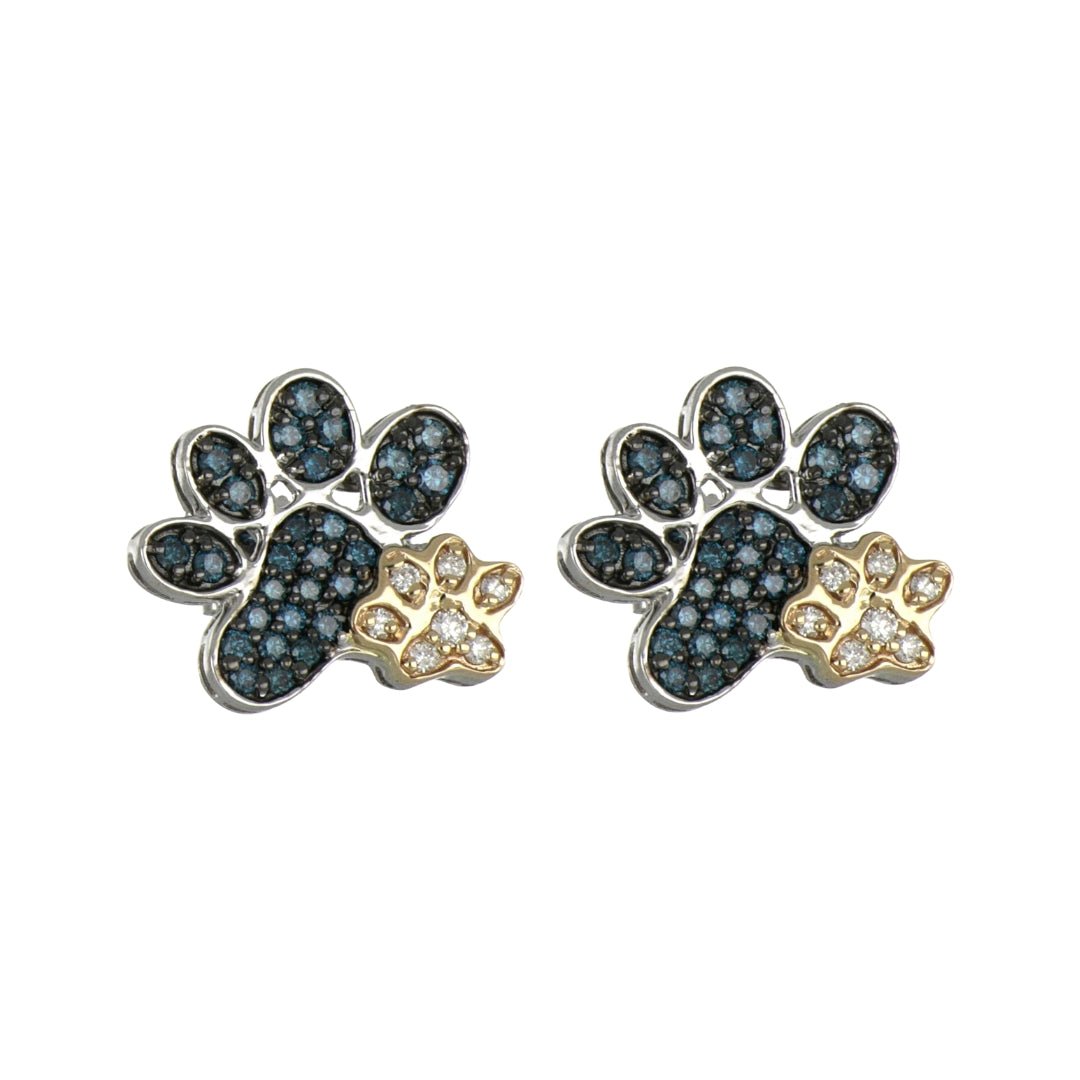 Blue Diamond Earrings (Blue Diamond 0.6 cts. White Diamond 0.12 cts.) Not Net