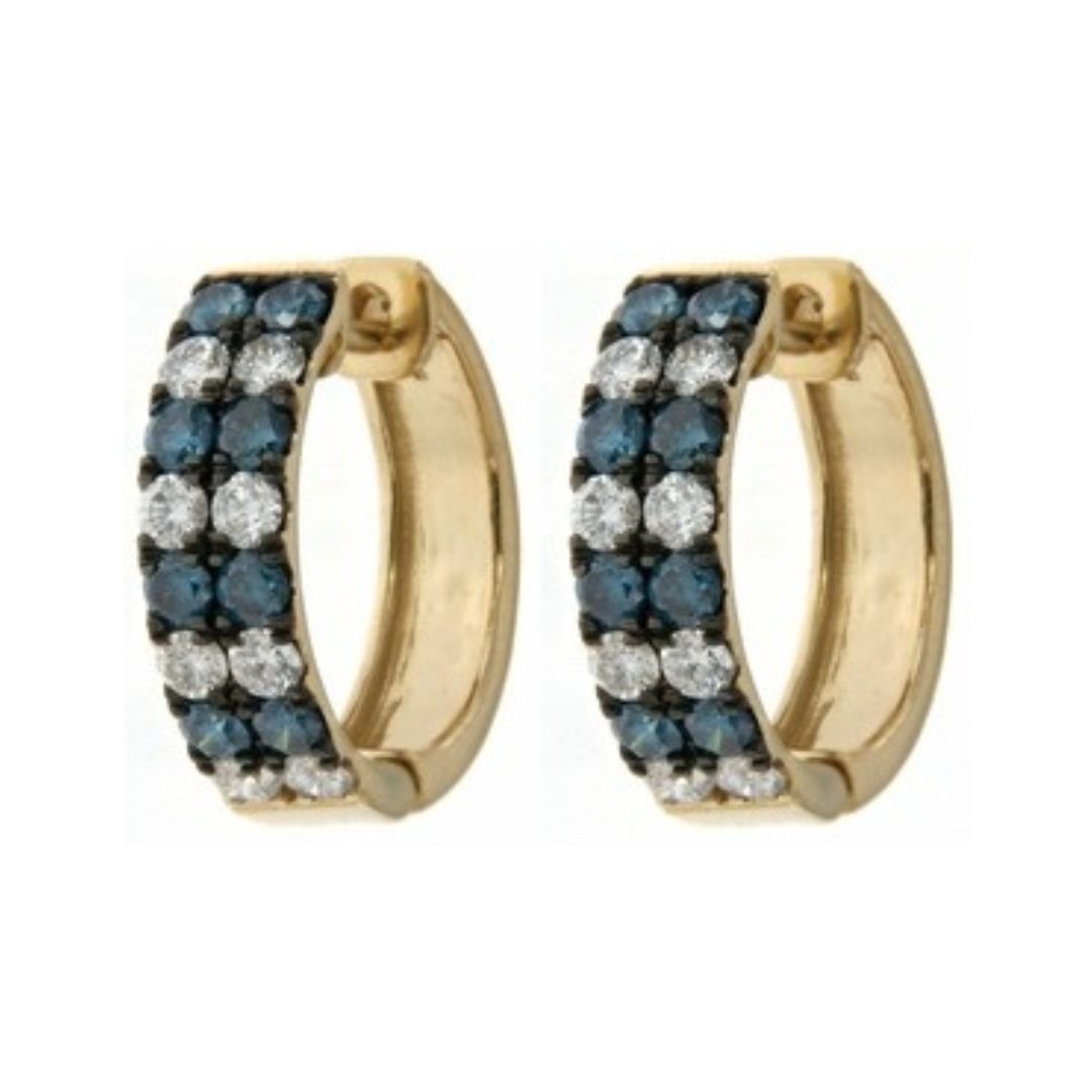 Blue Diamond Earrings (Blue Diamond 0.61 cts. White Diamond 0.54 cts.) Not Net