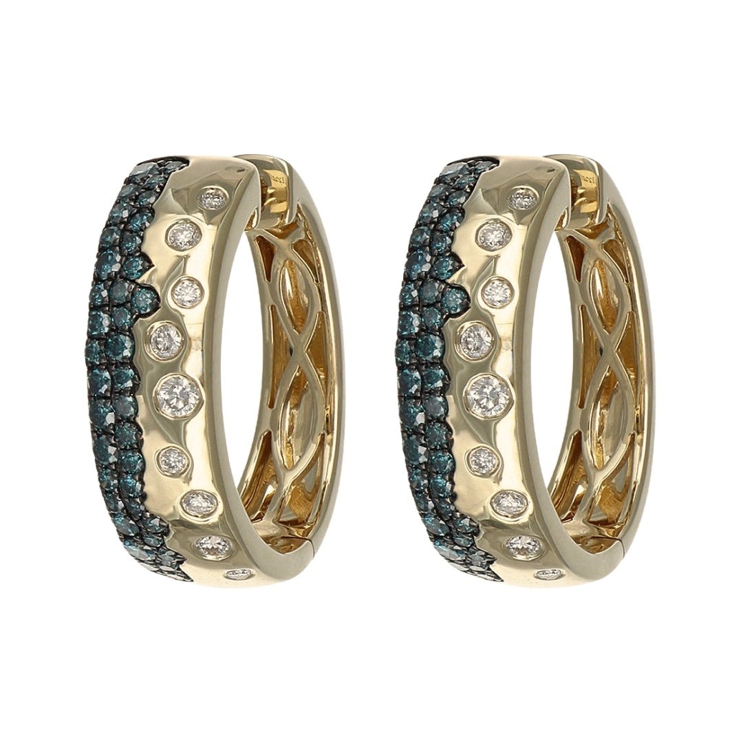 Blue Diamond Earrings (Blue Diamond 0.62 cts. White Diamond 0.19 cts.) Not Net