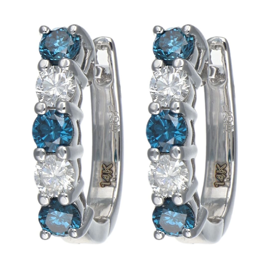 Buy Blue Diamond Earrings (Blue Diamond 0.72 cts. White Diamond 0.46 cts.) at Kay's Fine Jewelry