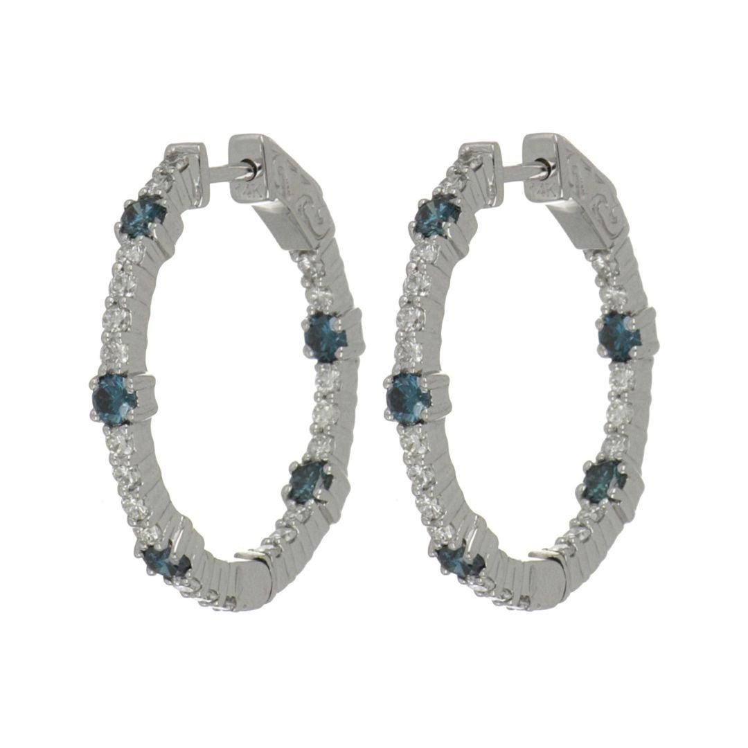 Blue Diamond Earrings (Blue Diamond 0.75 cts. White Diamond 0.78 cts) Not Net