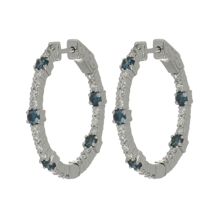 Blue Diamond Earrings (Blue Diamond 0.75 cts. White Diamond 0.78 cts) Not Net