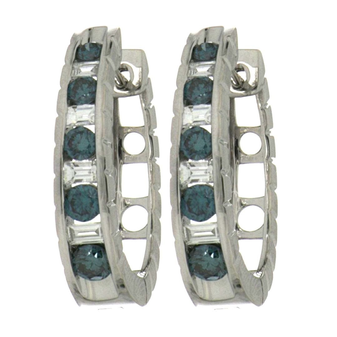 Blue Diamond Earrings (Blue Diamond 0.754 cts. White Diamond 0.36 cts.) Not Net