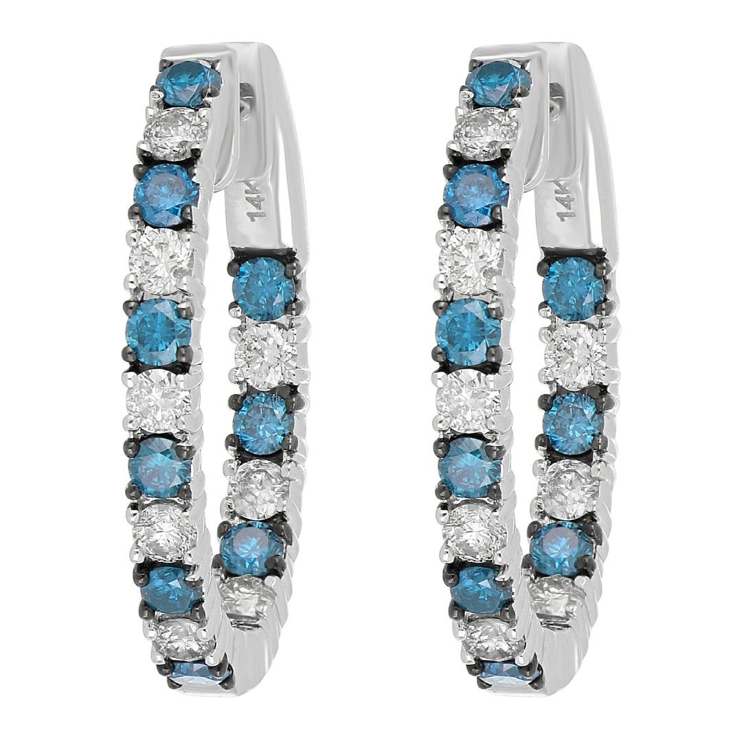Blue Diamond Earrings (Blue Diamond 0.78 cts. White Diamond 0.73 cts.) Not Net