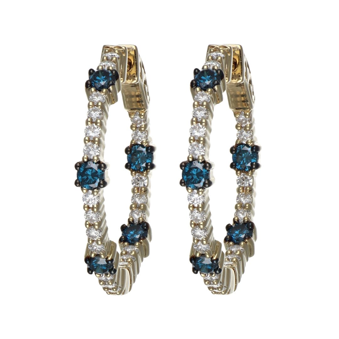 Blue Diamond Earrings (Blue Diamond 0.8 cts. White Diamond 0.79 cts.) Not Net
