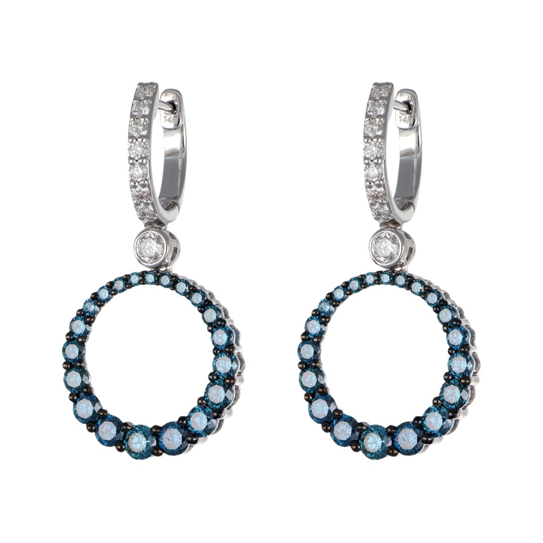 Blue Diamond Earrings (Blue Diamond 1.81 cts. White Diamond 0.39 cts.) Not Net
