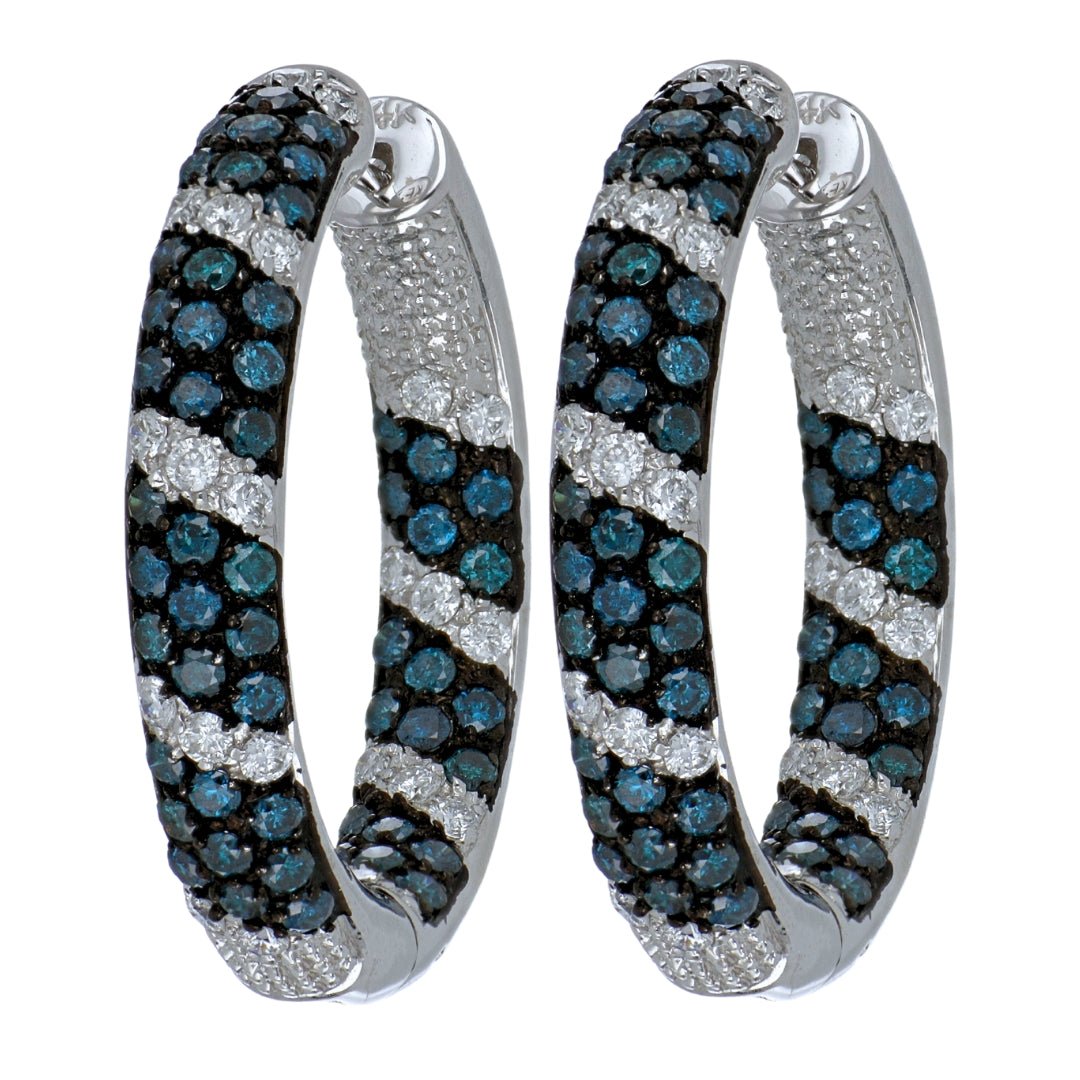 Blue Diamond Earrings (Blue Diamond 2.25 cts. White Diamond 0.89 cts.) Not Net