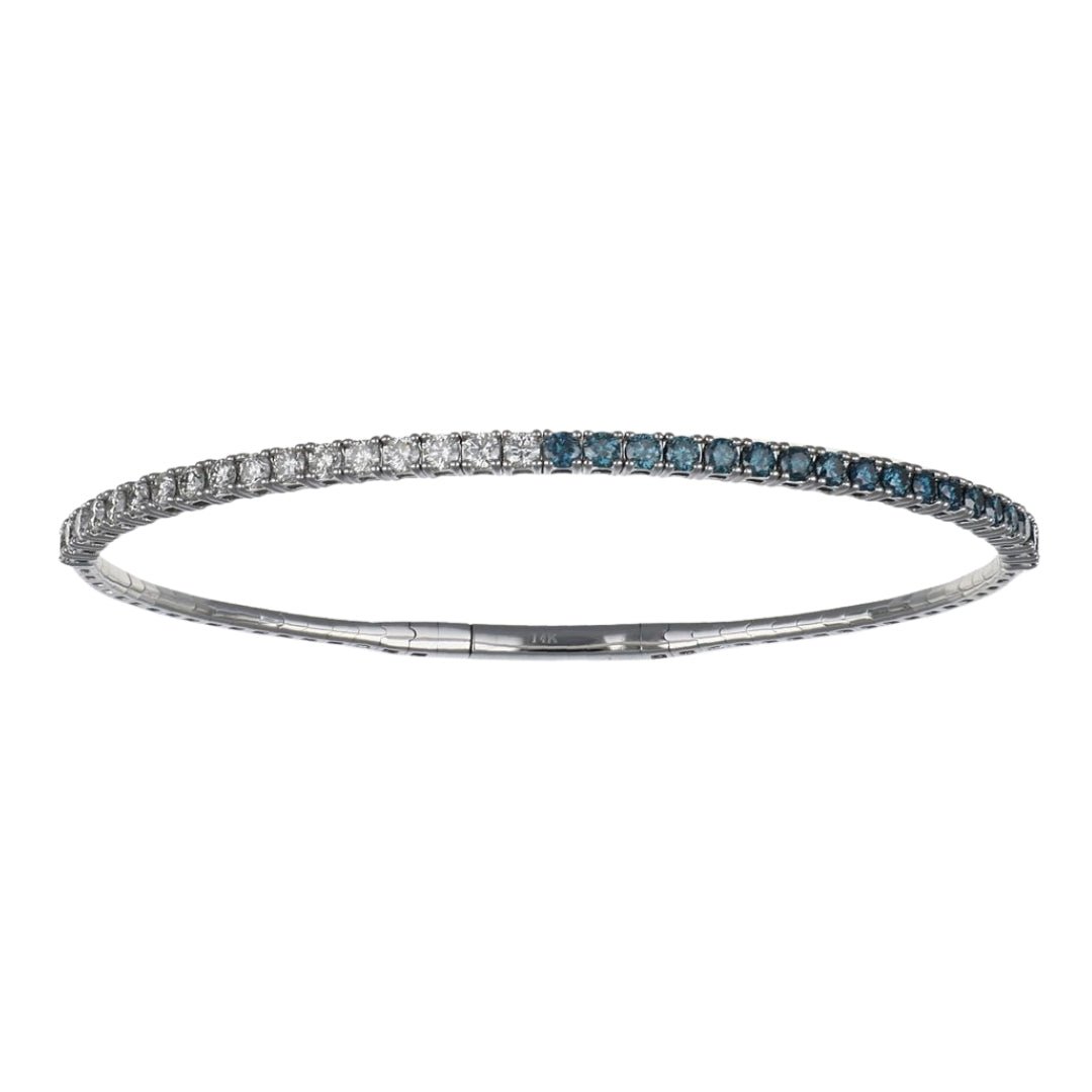 Blue Diamond Flexi Bangle (Blue Diamond 0.92 cts. White Diamond 0.89 cts.) Not Net