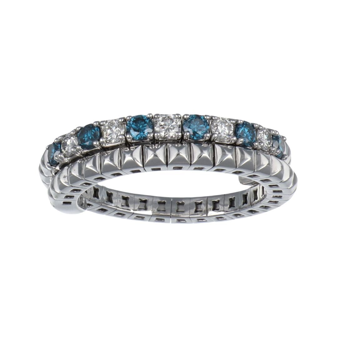 Blue Diamond Flexi Ring (Blue Diamond 0.31 cts. White Diamond 0.23 cts.) Not Net