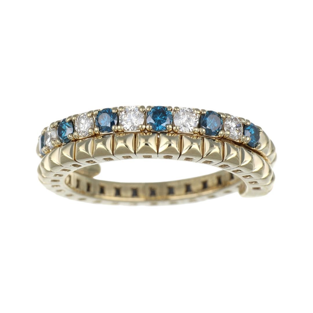 Blue Diamond Flexi Ring (Blue Diamond 0.31 cts. White Diamond 0.23 cts.) Not Net