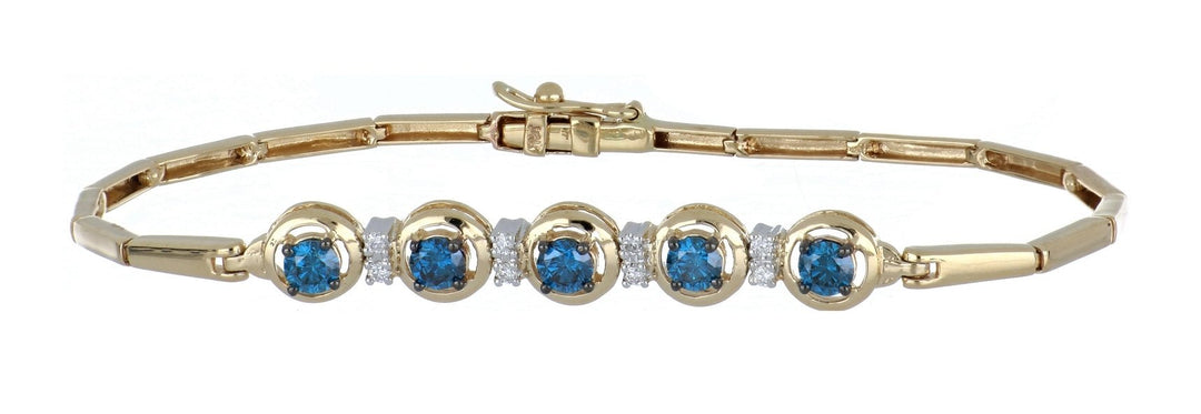 Blue Diamond Ladies Bracelet (Blue Diamond 1.15 cts. White Diamond 0.1 cts.) Not Net