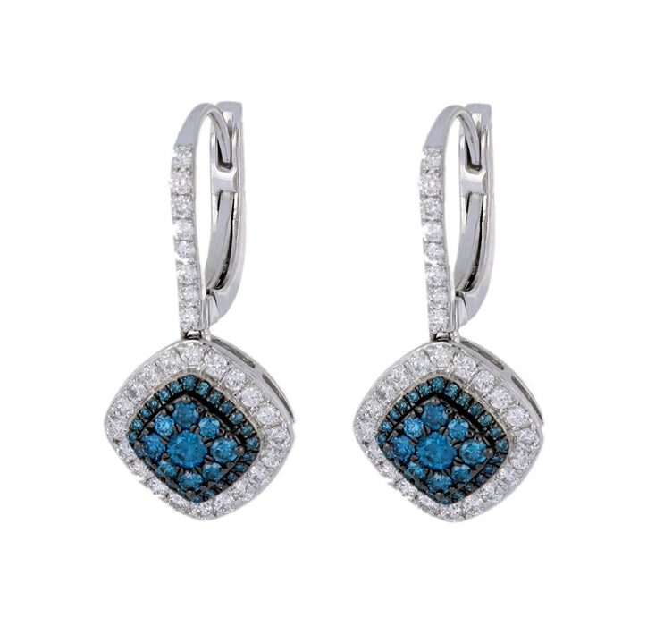 Blue Diamond Ladies Earrings (Blue Diamond 0.61 cts. White Diamond 0.77 cts.) Not Net