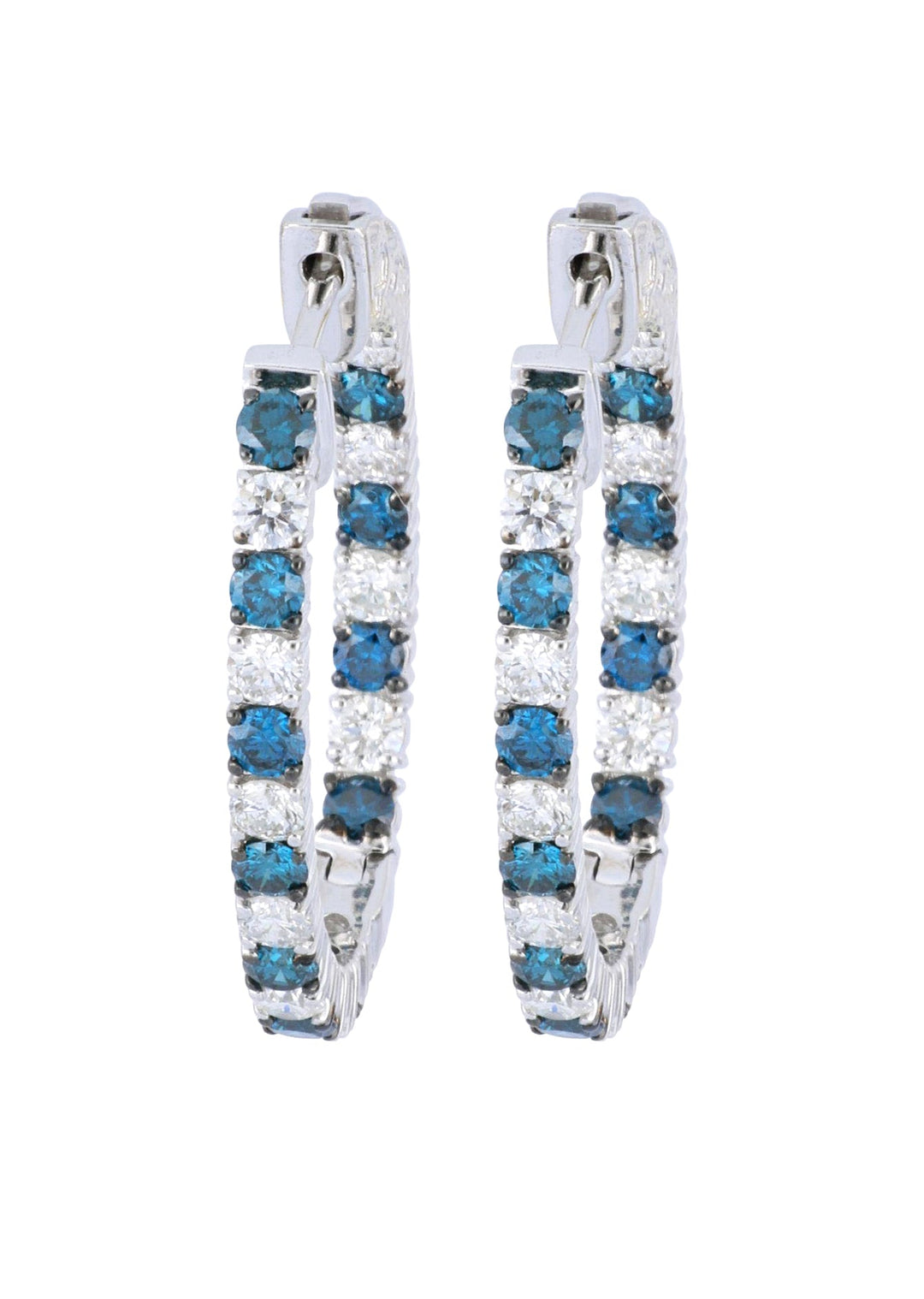 Blue Diamond Ladies Earrings (Blue Diamond 1.28 cts. White Diamond 1.21 cts.) Not Net