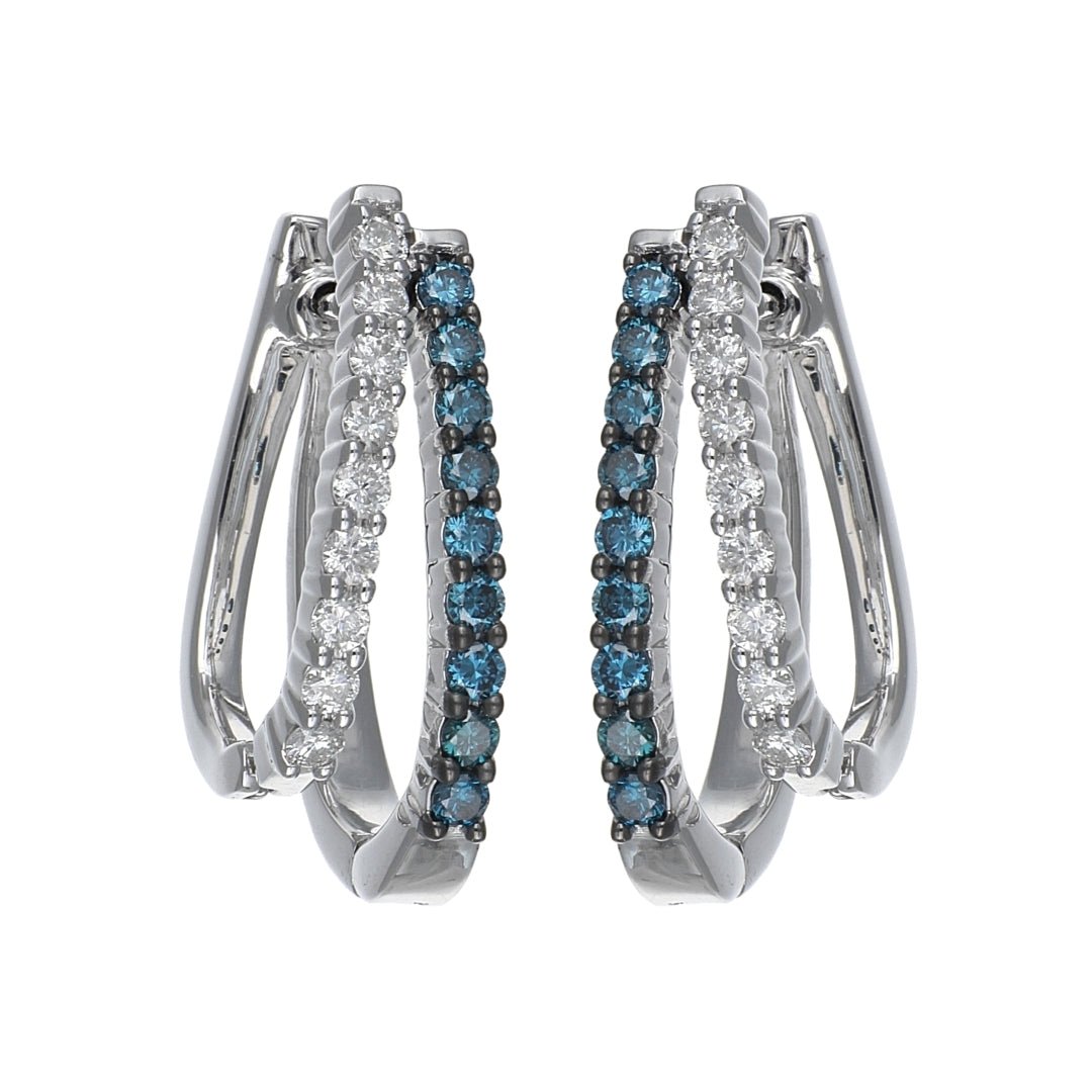 Buy Blue Diamond Ladies Earrings (Diamond 0.5 cts. White Diamond 0.48 cts.) at Kay&