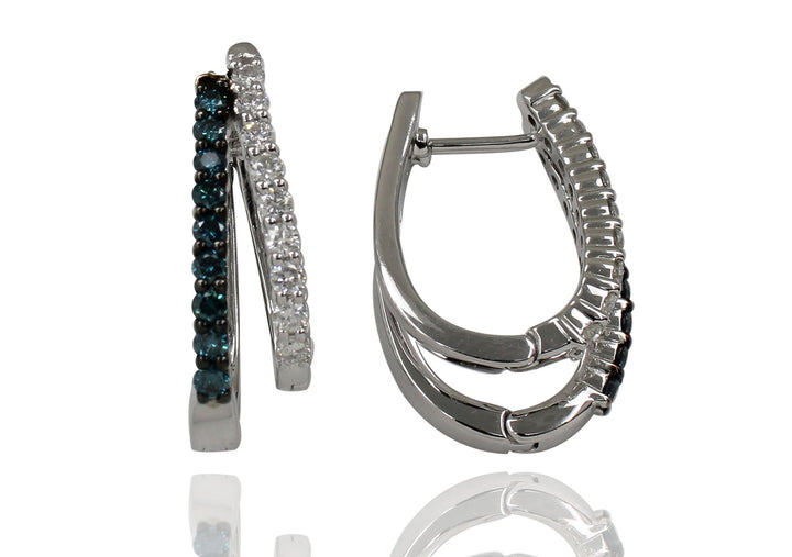 Buy Blue Diamond Ladies Earrings (Diamond 0.5 cts. White Diamond 0.48 cts.) at Kay&