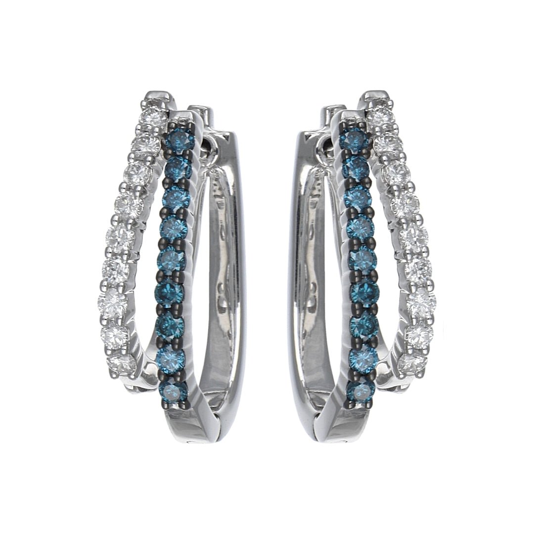 Buy Blue Diamond Ladies Earrings (Diamond 0.5 cts. White Diamond 0.48 cts.) at Kay&