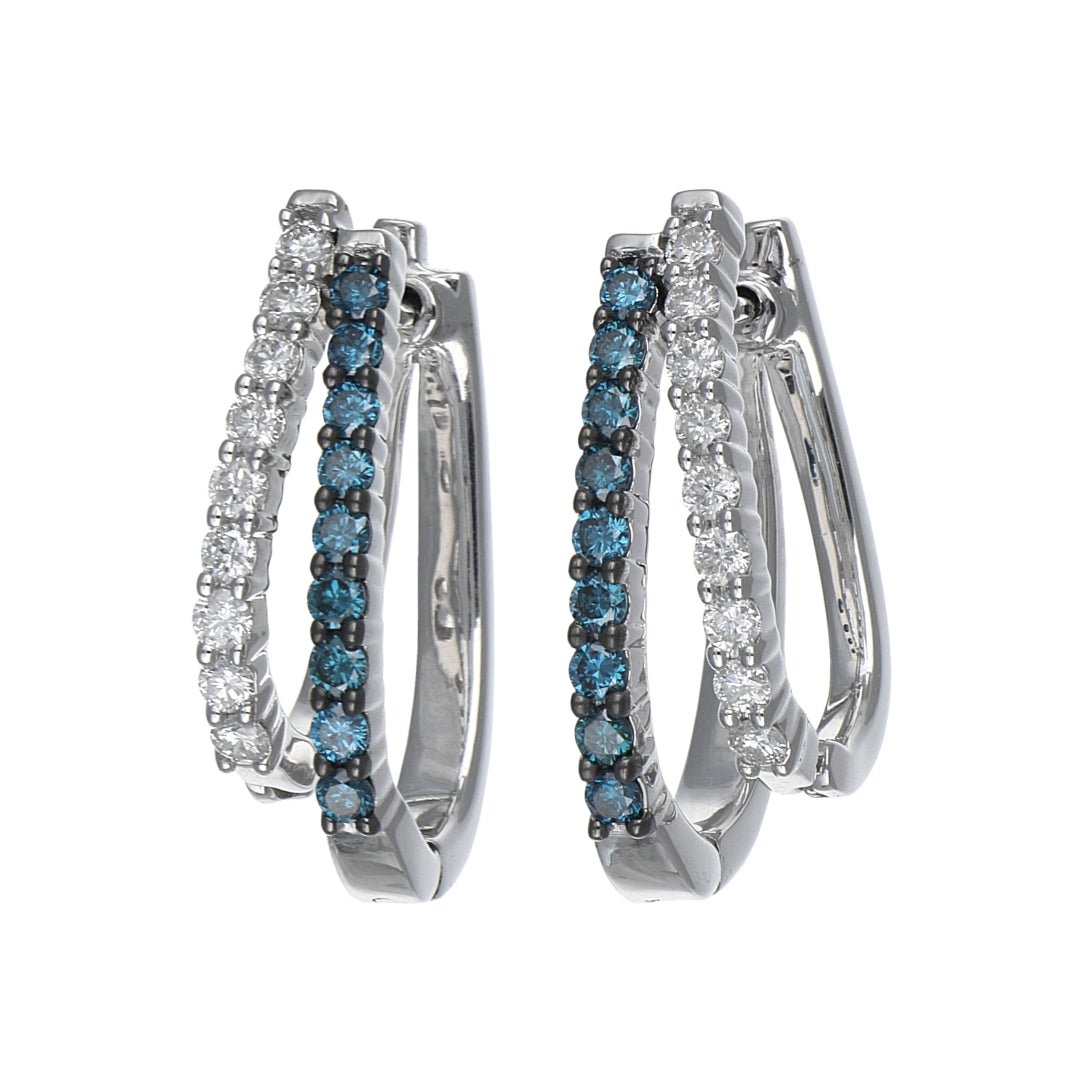 Buy Blue Diamond Ladies Earrings (Diamond 0.5 cts. White Diamond 0.48 cts.) at Kay&
