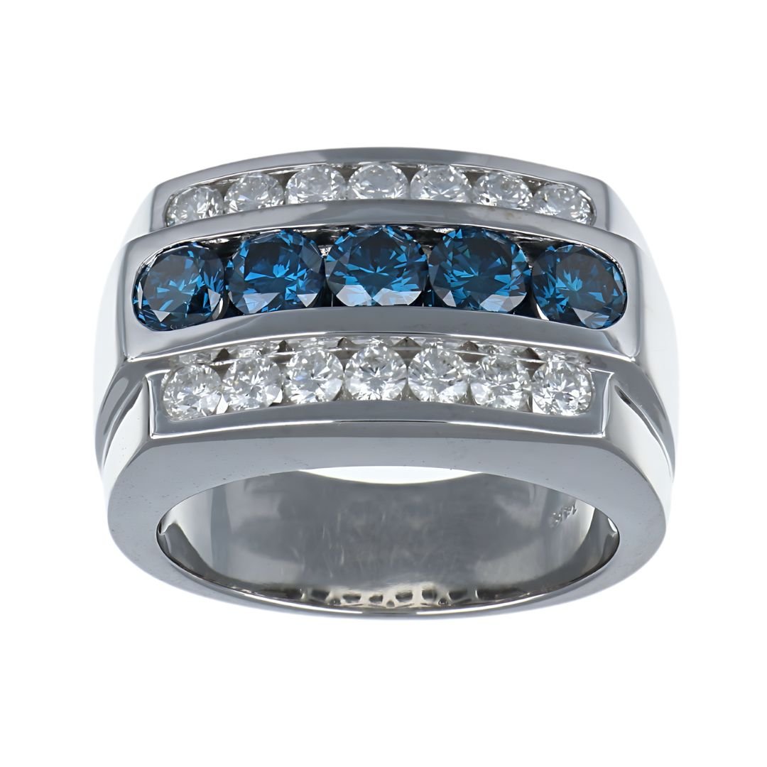 Buy Blue Diamond Men's Ring (Blue Diamond 1.54 cts. White Diamond 1.01 cts.) at Kay's Fine Jewelry