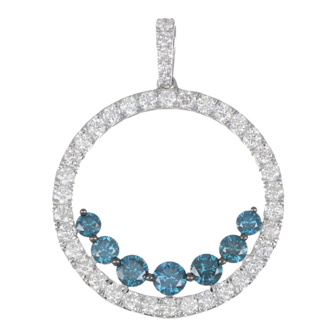 Blue Diamond Pendant (Blue Diamond 0.94 cts. White Diamond 1.08 cts.) Not Net