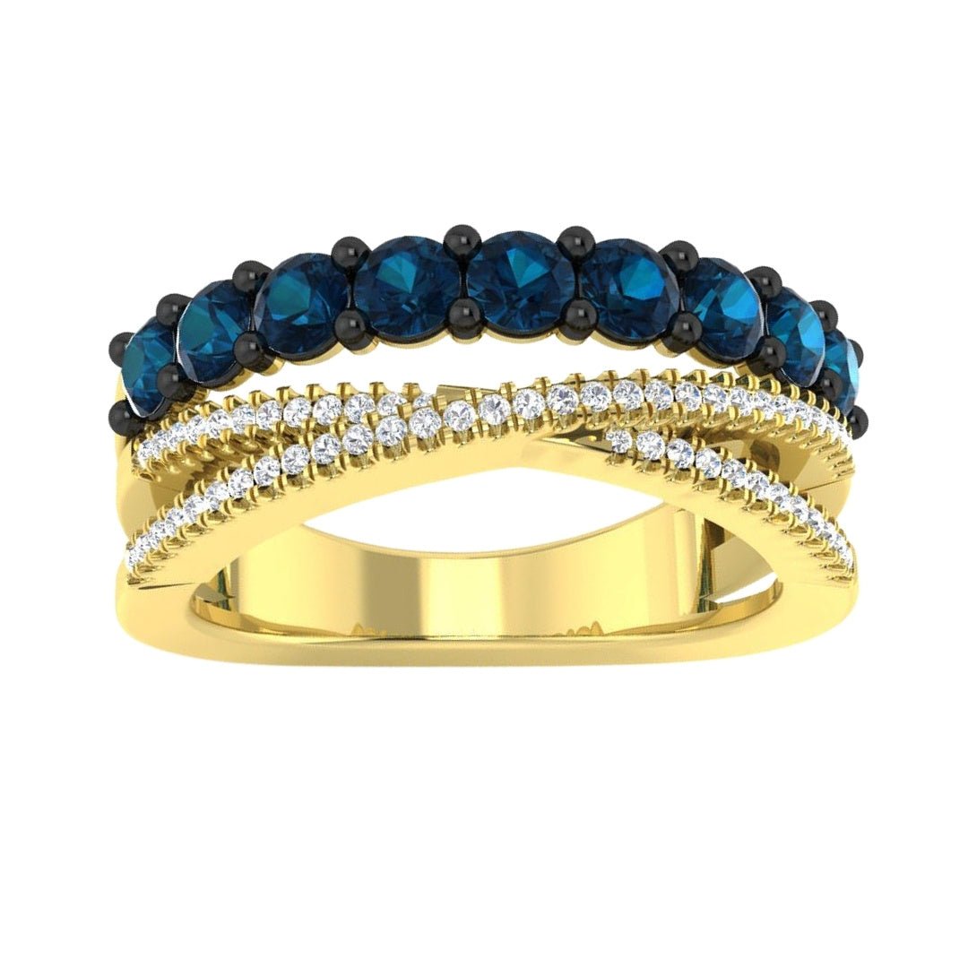 Blue Diamond Ring (Blue Diamond 0.1 cts. White Diamond 0.87 cts.) Not Net