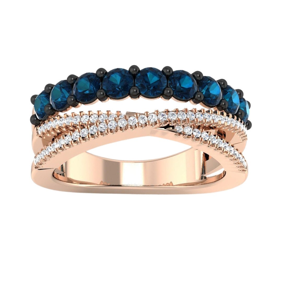 Blue Diamond Ring (Blue Diamond 0.79 cts. White Diamond 0.11 cts. ) Not Net