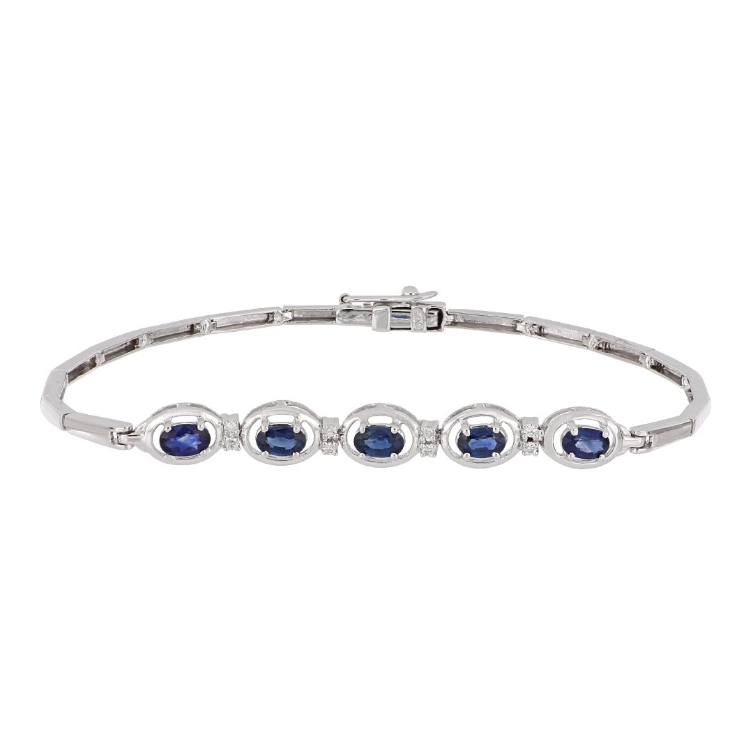 Buy Blue Sapphire Bracelet (Blue Sapphire 1.32 cts. White Diamond 0.08 cts) at Kay's Fine Jewelry
