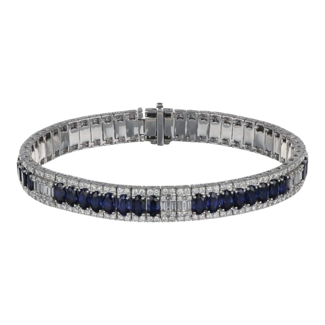 Buy Blue Sapphire Bracelet (Blue Sapphire 13.71 cts. White Diamond 0.83 cts. White Diamond 2.97 cts. ) at Kay's Fine Jewelry