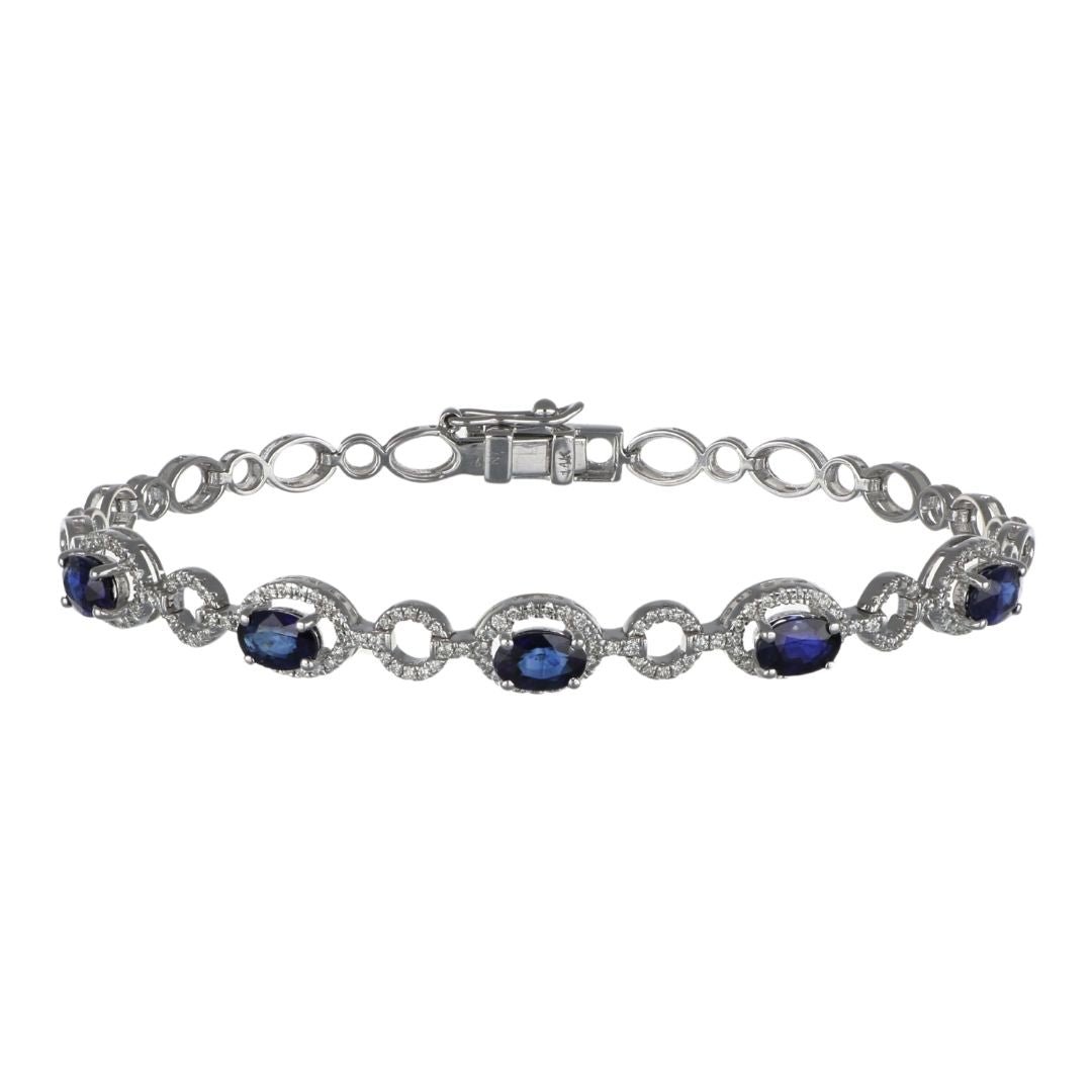Buy Blue Sapphire Bracelet (Blue Sapphire 3.12 cts. White Diamond 0.66 cts.) at Kay's Fine Jewelry