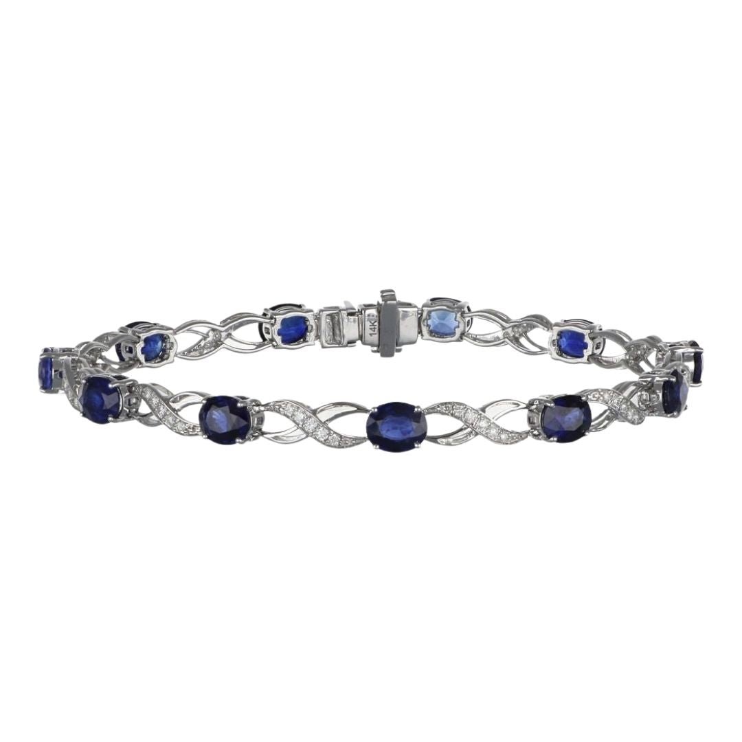 Buy Blue Sapphire Bracelet (Blue Sapphire 8.28 cts. White Diamond 0.41 cts.) at Kay's Fine Jewelry
