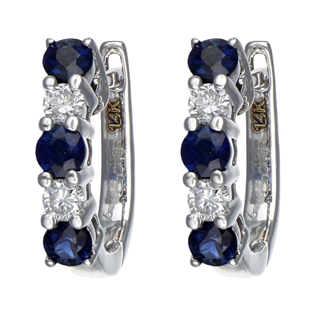 Buy Blue Sapphire Earrings (Blue Sapphire 0.43 cts. White Diamond 0.27 cts.) at Kay's Fine Jewelry