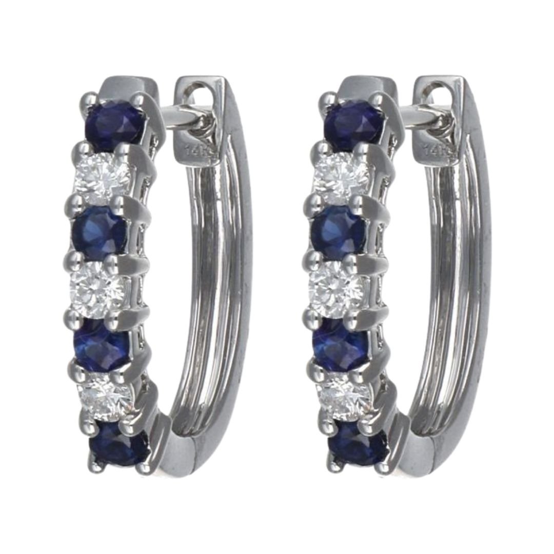 Buy Blue Sapphire Earrings (Blue Sapphire 0.46 cts. White Diamond 0.26 cts.) at Kay's Fine Jewelry