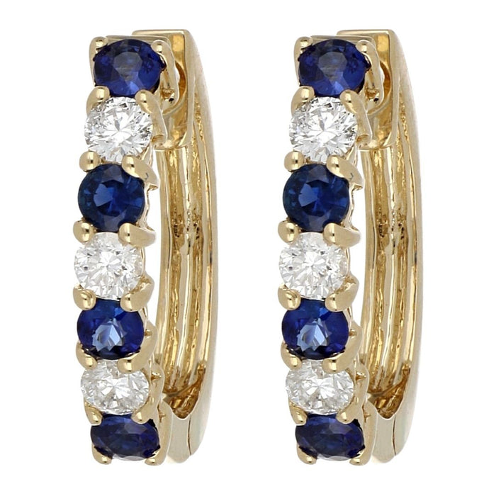 Blue Sapphire Earrings (Blue Sapphire 0.51 cts. White Diamond 0.3 cts.) Not Net
