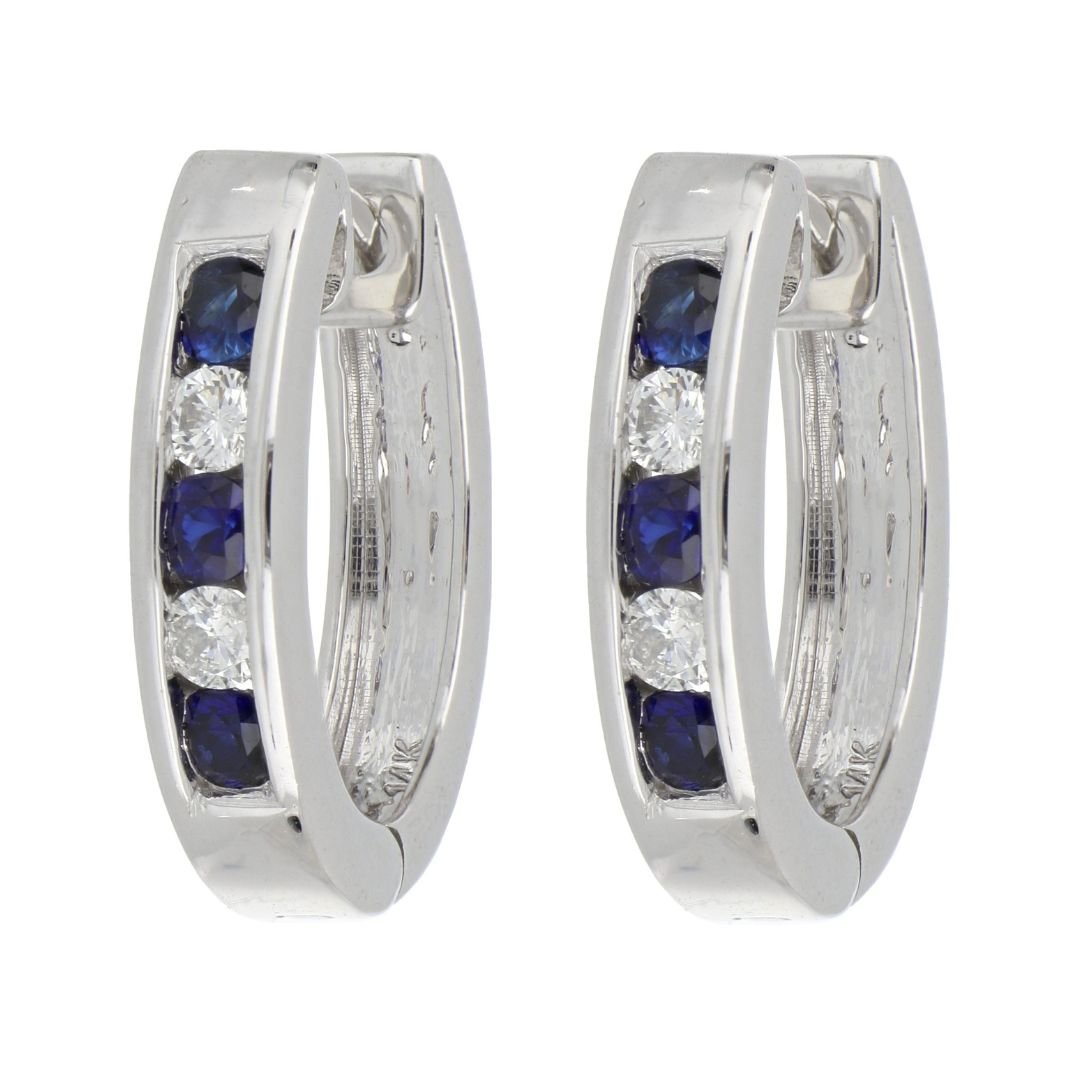 Buy Blue Sapphire Earrings (Blue Sapphire 0.71 cts. White Diamond 0.34 cts.) at Kay's Fine Jewelry