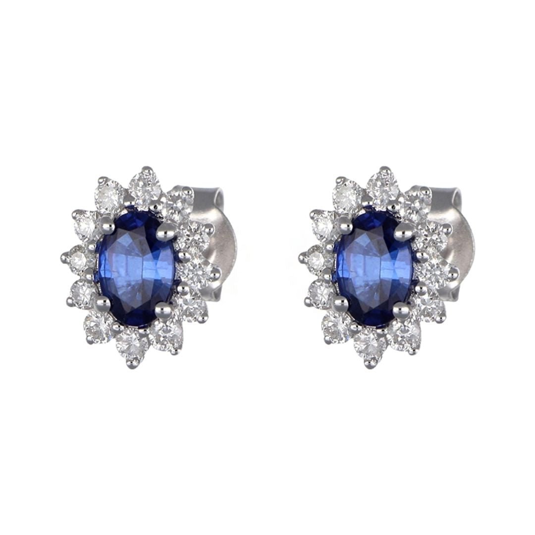 Buy Blue Sapphire Earrings (Blue Sapphire 1.14 cts. White Diamond 0.44 cts.) at Kay's Fine Jewelry