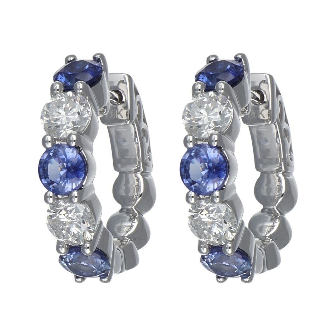 Buy Blue Sapphire Earrings (Blue Sapphire 1.99 cts. White Diamond 1.2 cts.) at Kay's Fine Jewelry