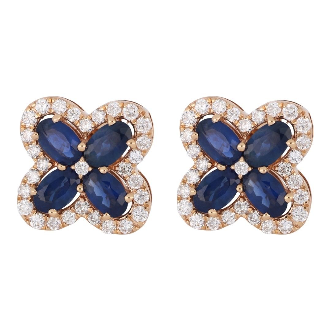 Buy Blue Sapphire Earrings (Blue Sapphire 2.04 cts. Round Cut White Diamond 0.65 cts.) at Kay's Fine Jewelry