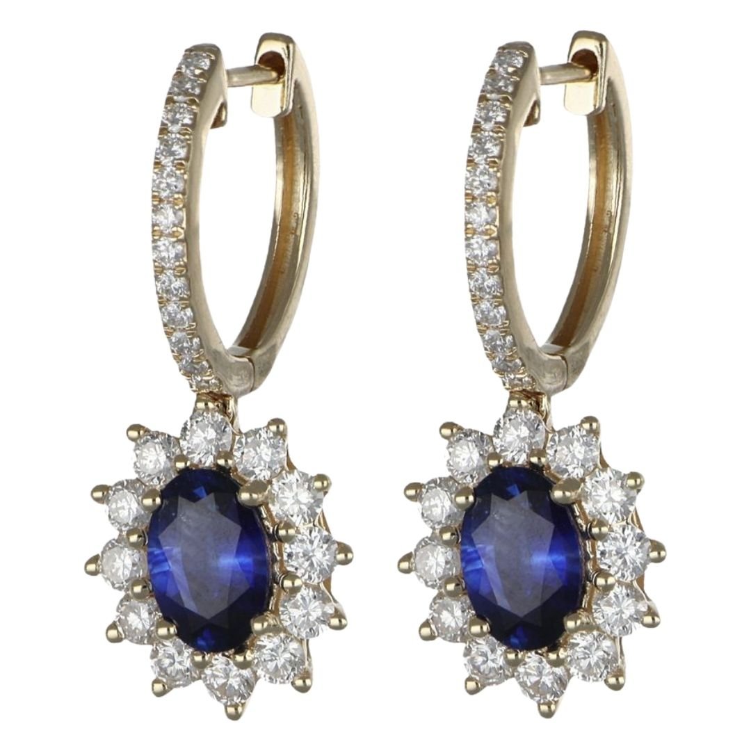 Buy Blue Sapphire Earrings (Blue Sapphire 2.36 cts. White Diamond 1.49 cts.) at Kay's Fine Jewelry