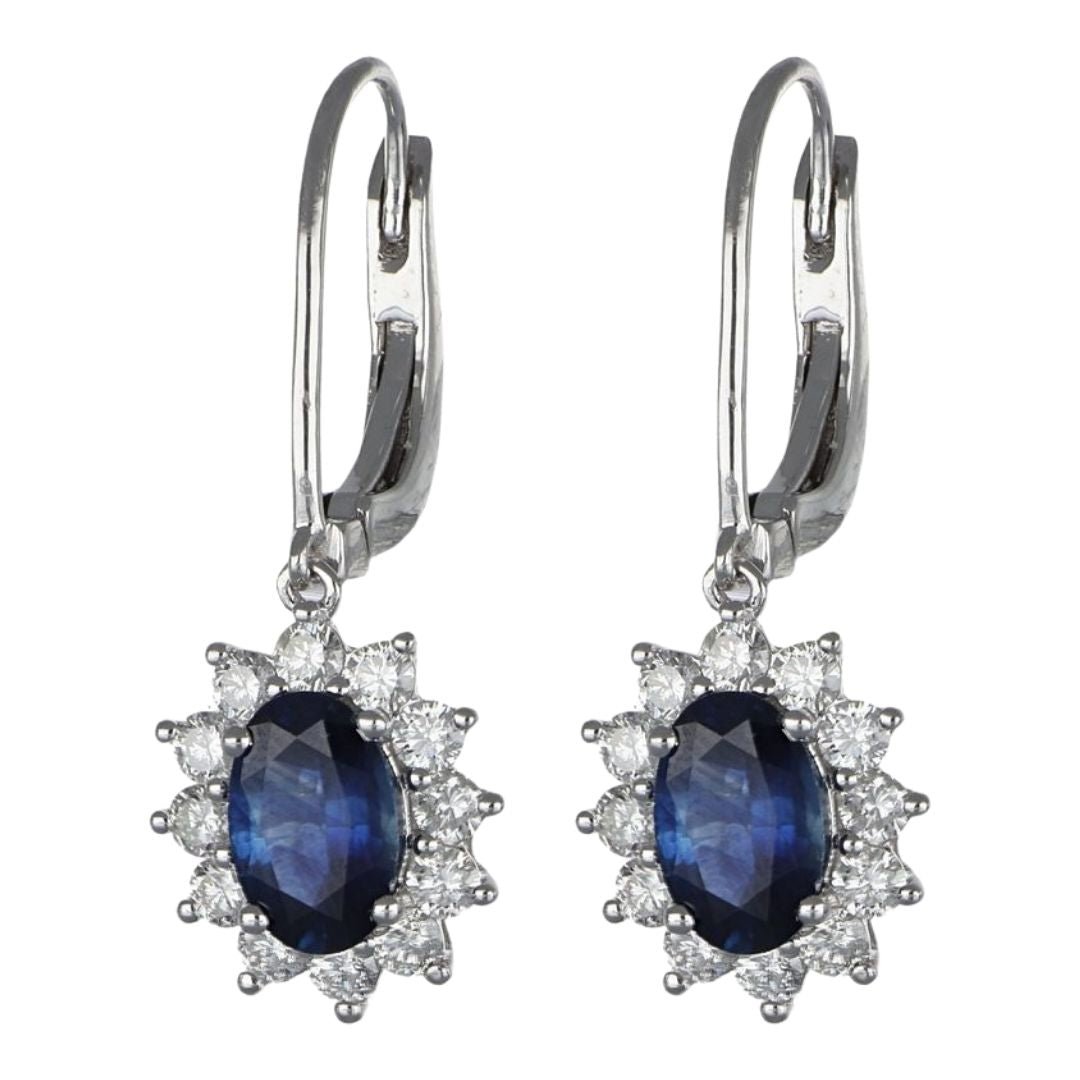 Buy Blue Sapphire Earrings (Blue Sapphire 2.44 cts. White Diamond 1.22 cts.) at Kay's Fine Jewelry