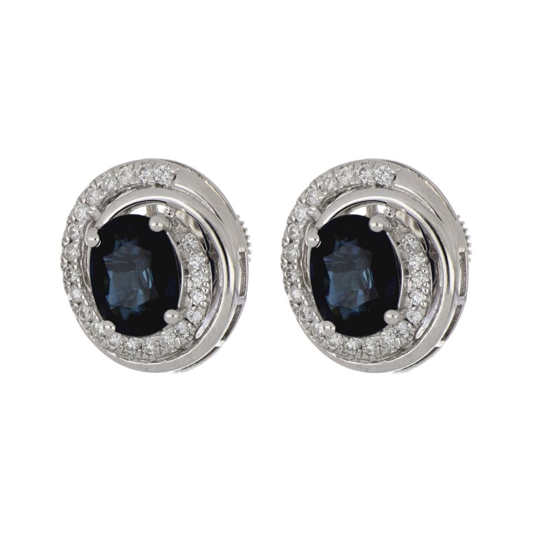 Buy Blue Sapphire Earrings (Blue Sapphire 3.35 cts. White Diamond 0.38 cts.) at Kay's Fine Jewelry