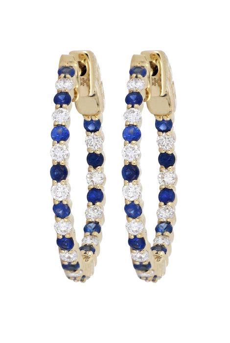 Blue Sapphire Ladies Earrings (Blue Sapphire 0.68 cts. White Diamond 0.55 cts.) Not Net