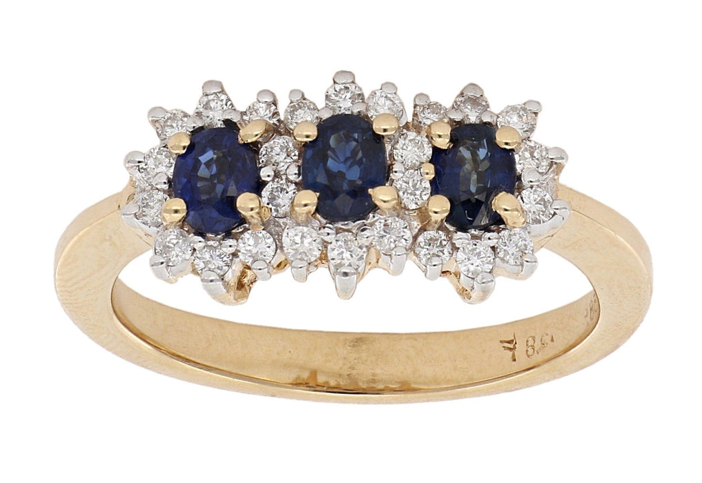 Blue Sapphire Ladies Ring (Blue Sapphire 0.72 cts. White Diamond 0.28 cts.) Not Net