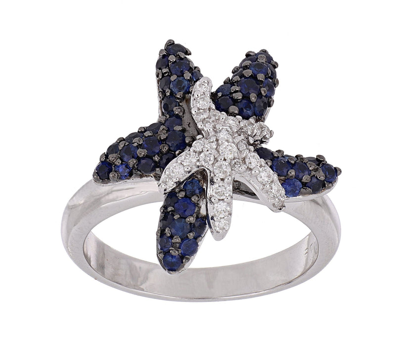 Blue Sapphire Ladies Ring (Blue Sapphire 0.85 cts. White Diamond 0.2 cts.) Not Net