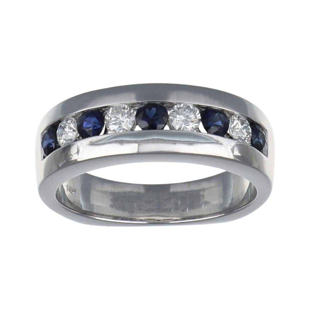 Buy Blue Sapphire Men's Ring (Blue Sapphire 0.54 cts. White Diamond 0.35 cts.) at Kay's Fine Jewelry