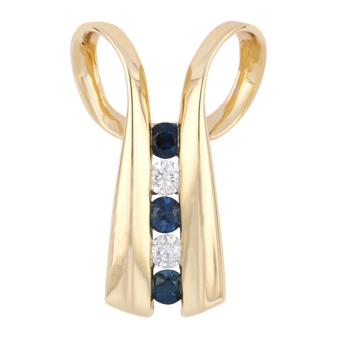 Blue Sapphire Pendant (Blue Sapphire 0.17 cts. White Diamond 0.1 cts.) Not Net